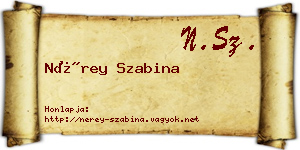 Nérey Szabina névjegykártya